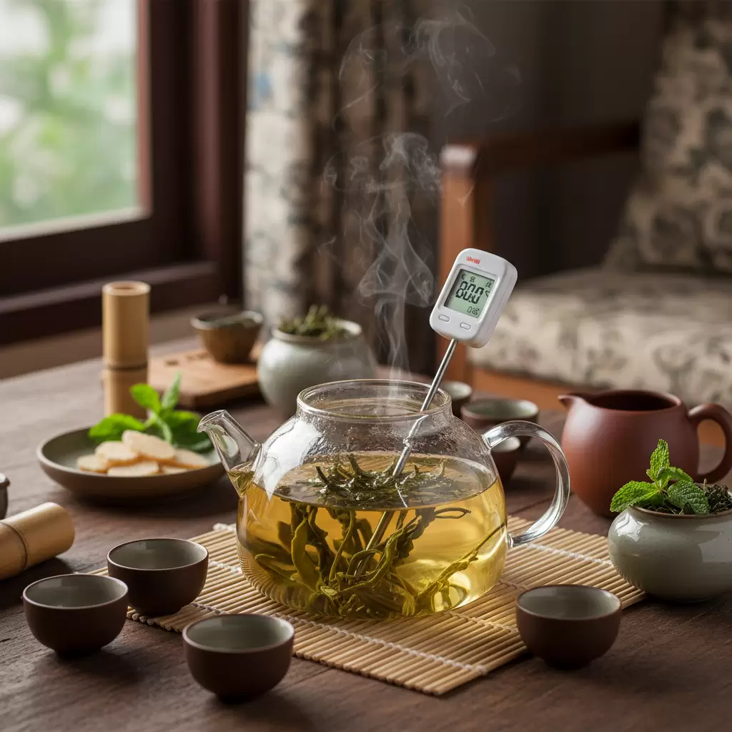 Nhiệt độ nước lý tưởng 7085C giúp giữ trọn vẹn dưỡng chất EGCG trong trà xanh