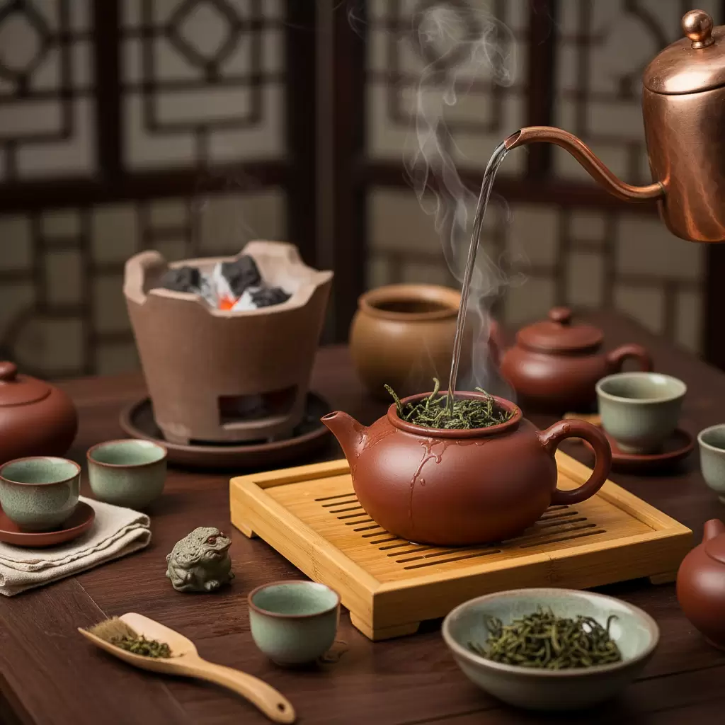 Thưởng Thức Trà Thái Nguyên Đúng Điệu Cùng Bộ Ấm Tử Sa